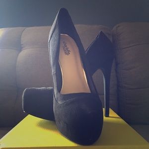 Black, Suede Heels